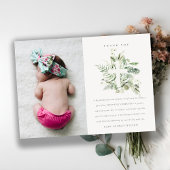 緑の素朴ユーカリ動物十字写真バプテスマ サンキューカード