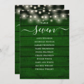 緑の素朴ライトテーブル番号座席表 招待状 (正面/裏面)
