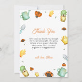 緑の素朴ラディバグガーデンベビーシャワー サンキューカード (正面)