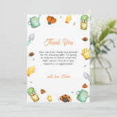 緑の素朴ラディバグガーデンベビーシャワー サンキューカード (スタンド正面)