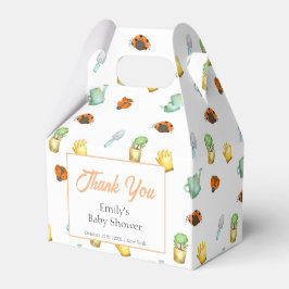 緑の素朴ラディバグガーデンベビーシャワー フェイバーボックス