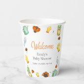 緑の素朴ラディバグガーデンベビーシャワー 紙コップ (裏面)