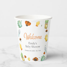 緑の素朴ラディバグガーデンベビーシャワー 紙コップ