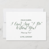 緑の素朴リースは私の花嫁のカードになる 招待状 (裏面)