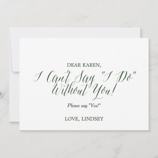 緑の素朴リースは私の花嫁のカードになる 招待状 (裏面)