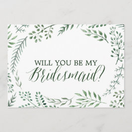 緑の素朴リースは私の花嫁のカードになる 招待状