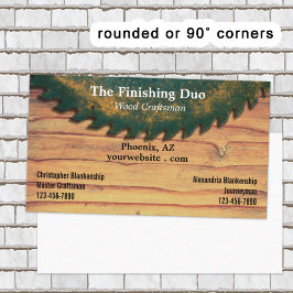 緑の素朴丸鋸木工の二重名 名刺