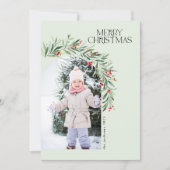 緑の素朴写真クリスマスカード赤い果実 シーズンカード (正面)