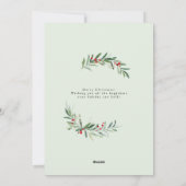 緑の素朴写真クリスマスカード赤い果実 シーズンカード (裏面)