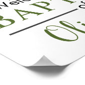 緑の素朴十字子バプテスマ歓迎 ポスター (角)