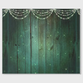 緑の素朴妖精の光がクリスマスを輝く ラッピングペーパー (フラット)