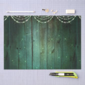 緑の素朴妖精の光がクリスマスを輝く 薄葉紙 (クラフト)