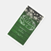 緑の素朴木材ストリングライトのフローラ結婚の (コーナー)