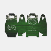 緑の素朴木材ストリングライトのフローラ結婚の フェイバーボックス (折り畳みなし)