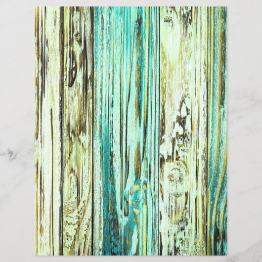 緑の素朴木目スクラップブック紙 (裏面)