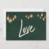 緑の素朴木製エジソンライト日付を保存 セーブザデート (裏面)