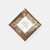 緑の素朴木製ストリングライトブライダルシャワー スタンダードカクテルナプキン (角)