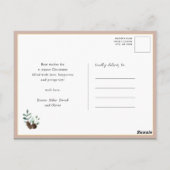 緑の素朴松のコーン心地よいの喜びの良いタイディング ポストカード (裏面)