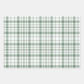 緑の素朴格子状の水の色クリスマスツリー ラッピングペーパーシート (正面2)