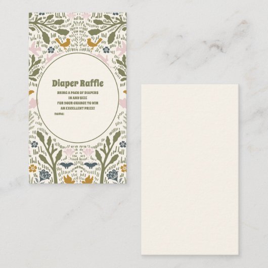 緑の素朴森のシダの赤ちゃんシャワー エンクロージャーカード (正面/裏面)