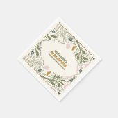 緑の素朴森のシダの赤ちゃんシャワー スタンダードカクテルナプキン (角)