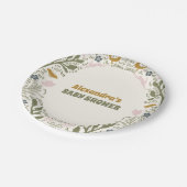 緑の素朴森のシダの赤ちゃんシャワー ペーパープレート (アングル)