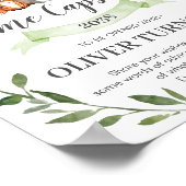 緑の素朴森の動物タイムカプセルの標識 ポスター (角)