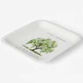 緑の素朴水彩柳の木の赤ちゃんシャワー ペーパープレート (傾斜あり)