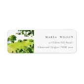 緑の素朴水色の国の側ヒルズアドレス ラベル (正面)