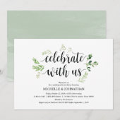 緑の素朴結婚なリハーサルディナー招待状 招待状 (正面/裏面)