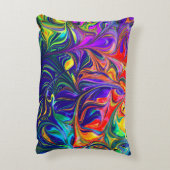 緑の紫とオレンジの抽象芸術絵画の アクセントクッション (裏面(縦))