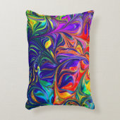 緑の紫とオレンジの抽象芸術絵画の アクセントクッション (正面(垂直))