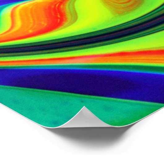 緑の紫とオレンジの抽象芸術絵画の ポスター (角)