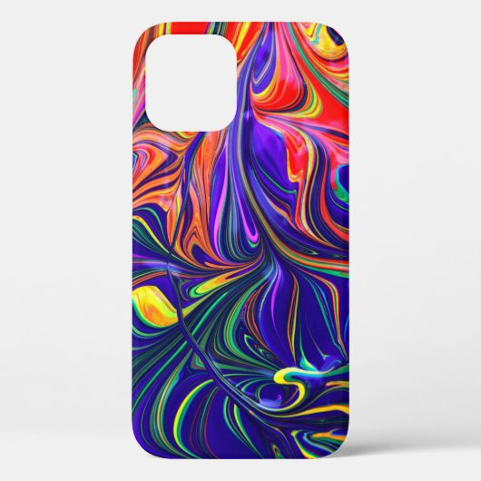 緑の紫とオレンジの抽象芸術絵画の Case-Mate iPhoneケース (裏面)