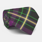 緑の紫と黄色の格子縞の男性のネックタイ ネクタイ (ロール)