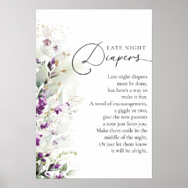 緑の紫の薄紫赤ちゃんのシャワーのポスター ポスター