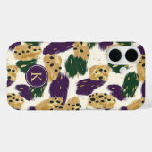 緑の紫の金ゴールドブラシストロークパターンモノグラム Case-Mate iPhoneケース (裏面 (横))