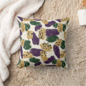 緑の紫の金ゴールドブラシストロークパターン クッション (ブランケット)