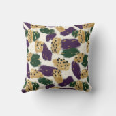 緑の紫の金ゴールドブラシストロークパターン クッション (裏面)