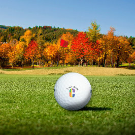 緑の紫の黄色の赤いイニシャル文字C ゴルフボール