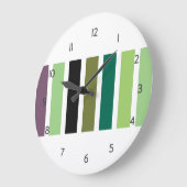 緑の紫の黒い色の色相 ラージ壁時計 (傾斜)