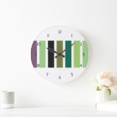 緑の紫の黒い色の色相 ラージ壁時計 (ホーム)