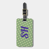 緑の紫色のパターン ラゲッジタグ (正面縦)