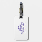 緑の紫色のパターン ラゲッジタグ (裏面縦)