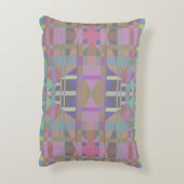 緑の紫色のピンクの幾何学的 アクセントクッション (裏面(縦))