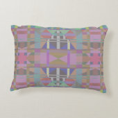 緑の紫色のピンクの幾何学的 アクセントクッション (裏面)