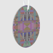 緑の紫色のピンクの幾何学的 オーナメント (正面)