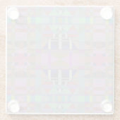 緑の紫色のピンクの幾何学的 ガラスコースター (裏面)