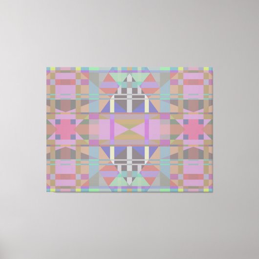 緑の紫色のピンクの幾何学的 キャンバスプリント (正面)