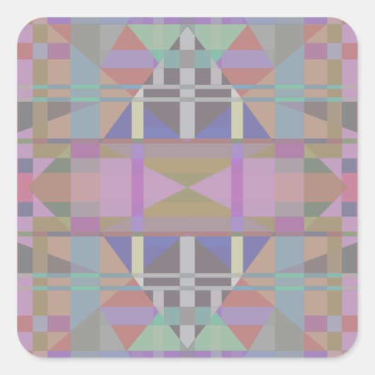 緑の紫色のピンクの幾何学的 スクエアシール (正面)